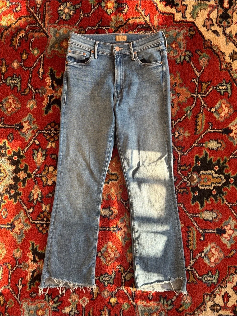 MOTHER The Insider Crop Step Fray High-Rise Jeans